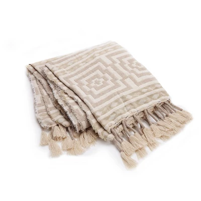50"x60" Hypnotic Throw Blanket Taupe - Jungalow By Justina Blakeney