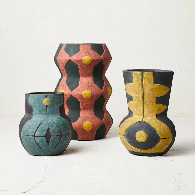 Large Geo Pattern Vase Red - Opalhouse™ Designed With Jungalow™ - Image 3