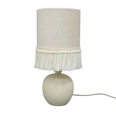 Small Table Lamp With Fringe Shade Off-White (Includes LED Light Bulb) - Opalhouse™ Designed With Jungalow™ - Image 5