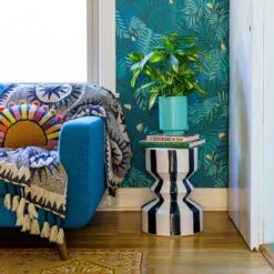 Jungalow Black Stripe Mali Zig Zag Stool By Justina Blakeney™